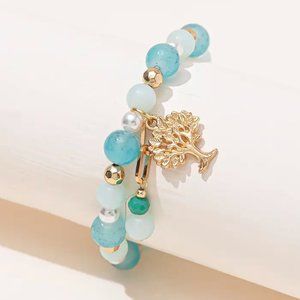 Crystal and Glass Beaded Handmade Bracelet